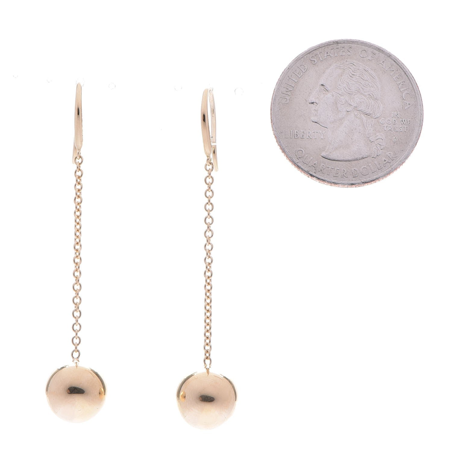 Tiffany 18K Yellow Gold 10mm HardWear Ball Hook Drop Earrings 2 of 5