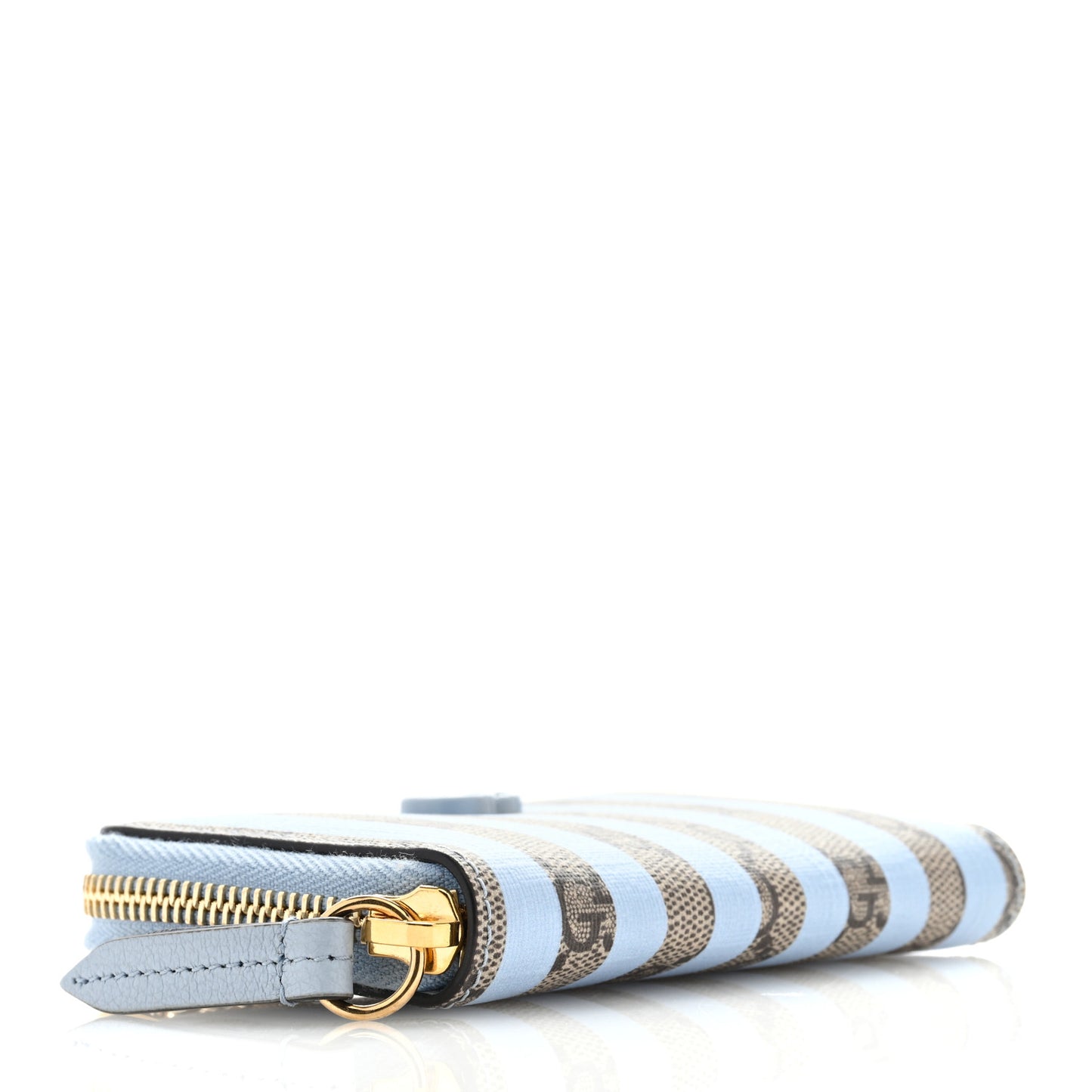 GG Supreme Monogram Vitello Eclipse Enamel Striped GG Key Card Case Beige Ebony Paradise Cloud
