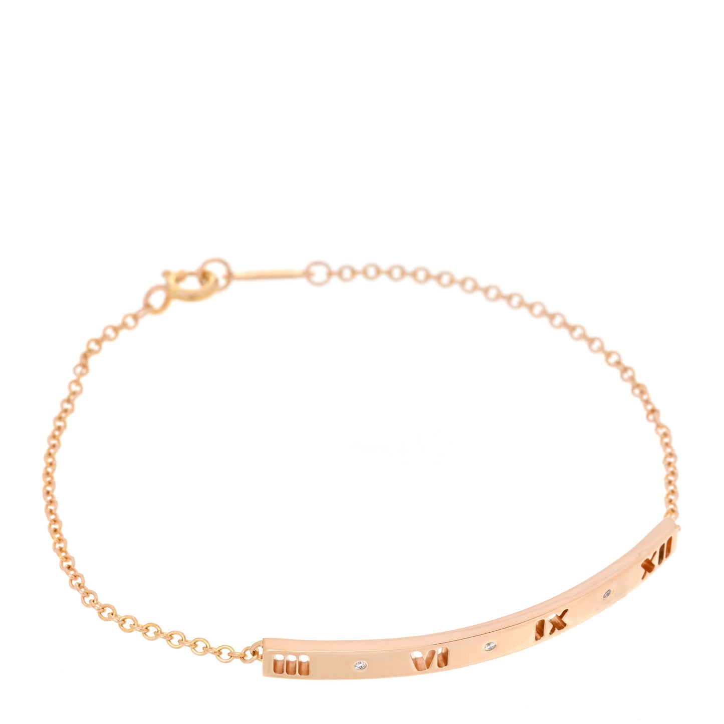18K Rose Gold Diamond Atlas Bar Pierced Bracelet
