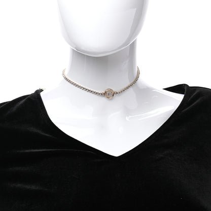 Chanel Crystal CC Chain Short Necklace Gold 2 of 6