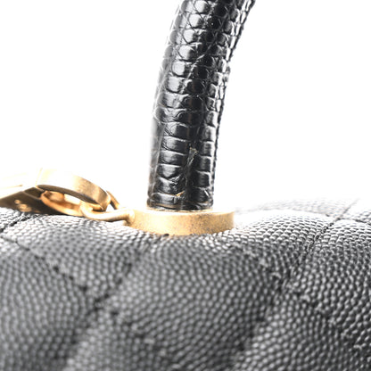 Chanel Caviar Lizard Embossed Quilted Small Coco Handle Flap Black 11 of 12