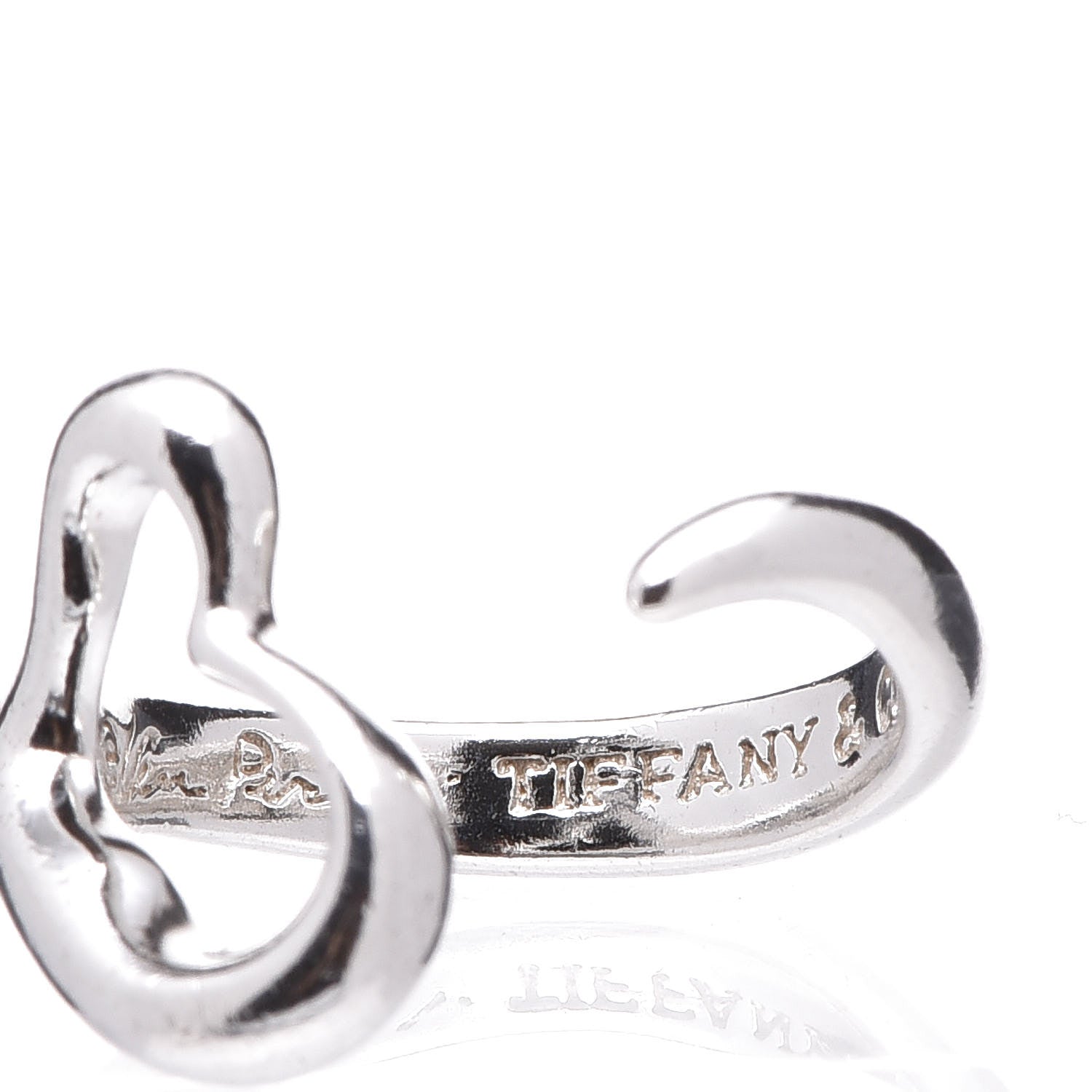 Tiffany Elsa Peretti Sterling Silver Open Heart Ring 52 6 7 of 7