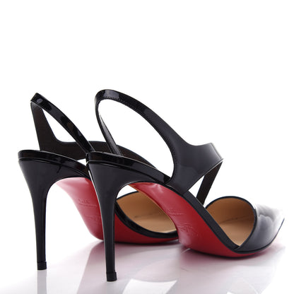 Christian Louboutin Patent Brandina 85 Slingback Pumps 37.5 Black 4 of 11