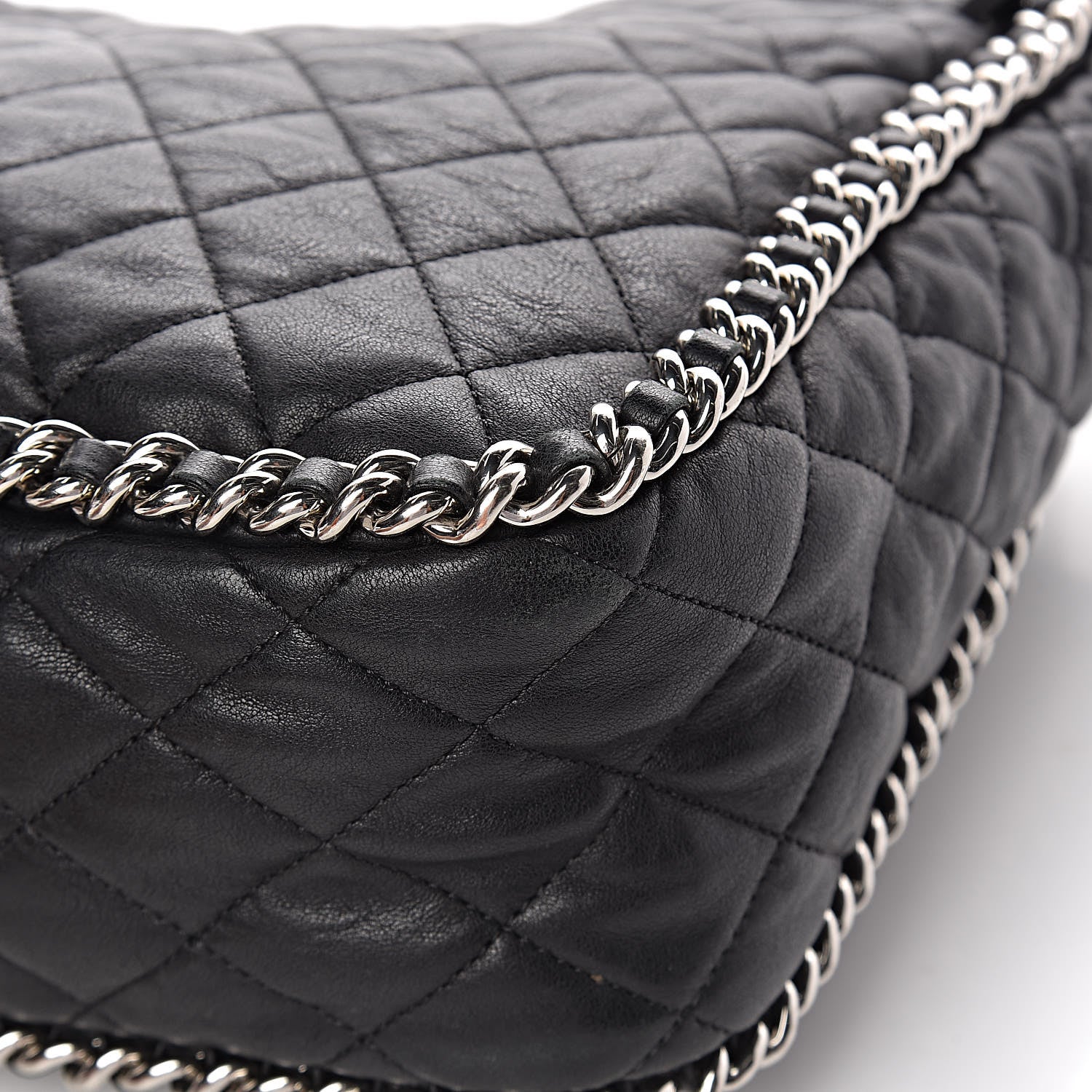 Chanel Washed Lambskin Quilted Maxi Chain Around Flap Black 19 of 20