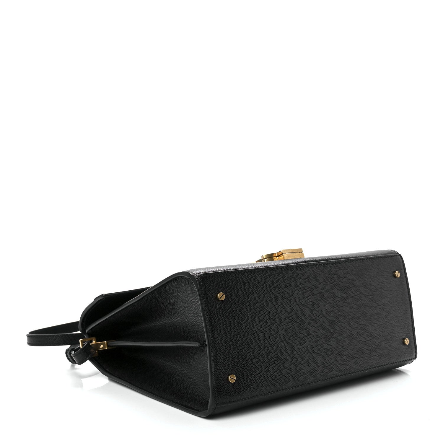 Saint Laurent Grain de Poudre Medium Classic Monogram Cassandra Top Handle Black 4 of 12