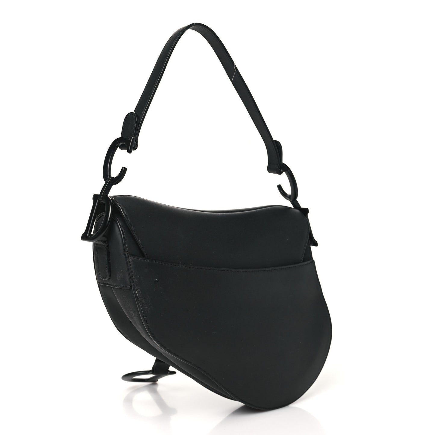 Ultra Matte Calfskin Saddle Bag Black