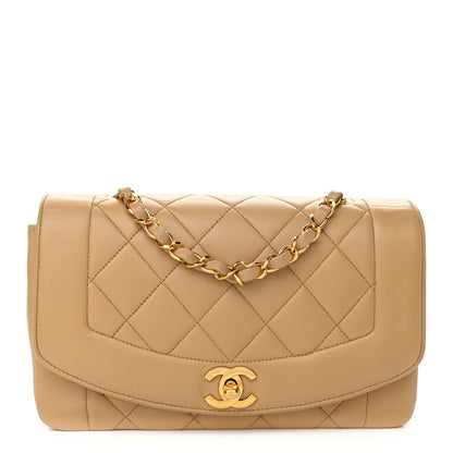 Chanel Lambskin Quilted Small Single Flap Beige 1 of 10