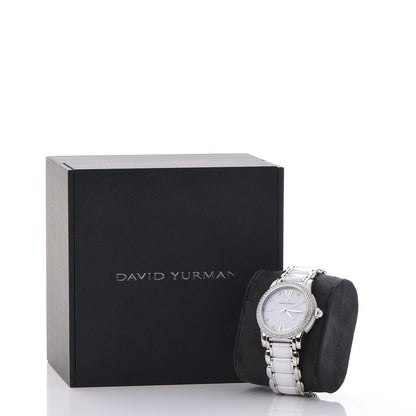 David Yurman Stainless Steel Ceramic Diamond Bezel 34mm Classic Quartz Watch White 11 of 11