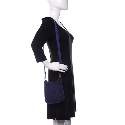 Hermes Taurillon Clemence Evelyne TPM Bleu Encre 2 of 11