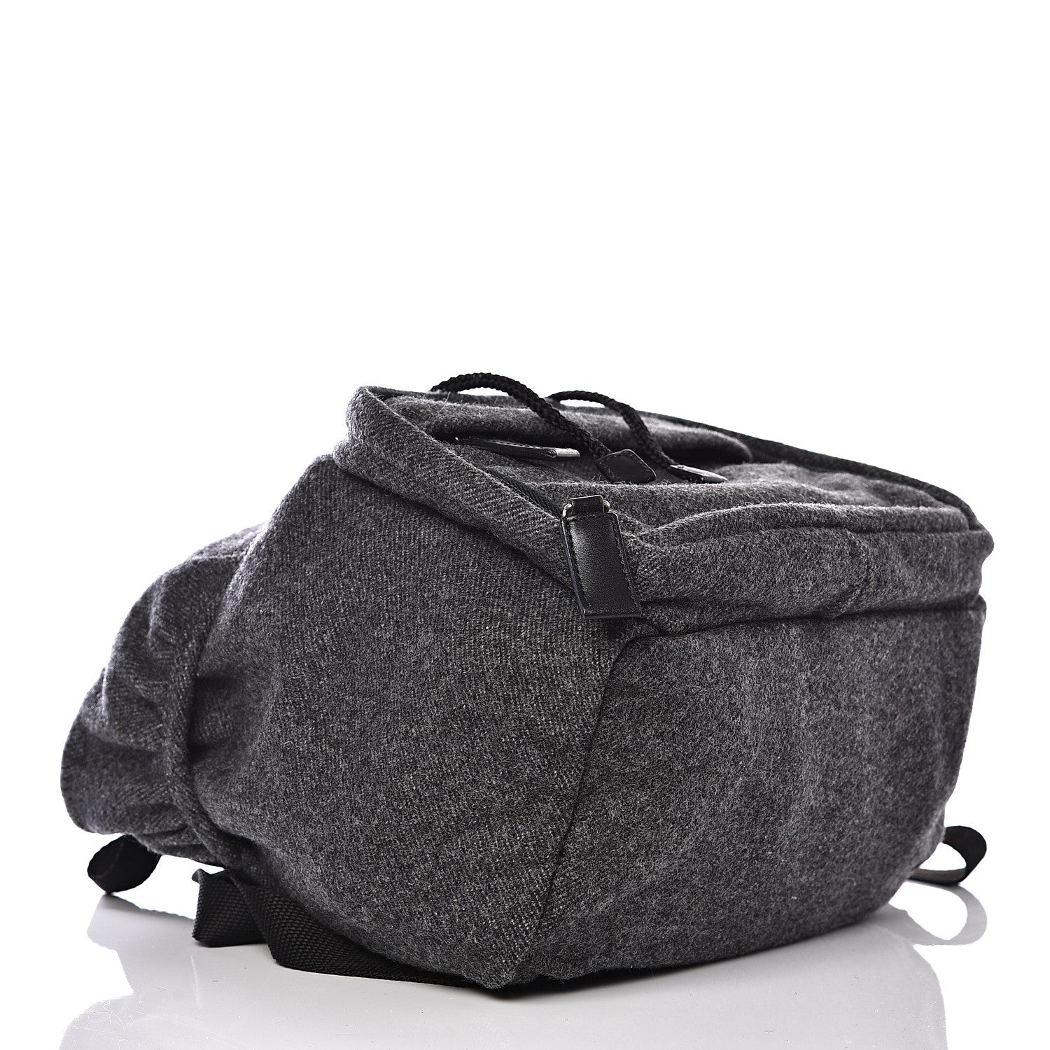 Prada Wool Single Buckle Backpack Grey 3 of 8