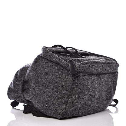 Prada Wool Single Buckle Backpack Grey 3 of 8