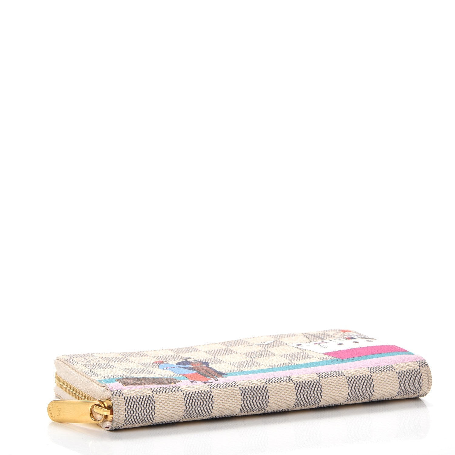 Louis Vuitton Damier Azur 2016 Christmas Animation Zippy Wallet Rose Ballerine 4 of 7