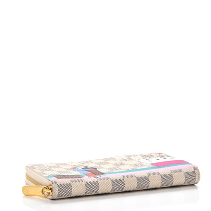 Louis Vuitton Damier Azur 2016 Christmas Animation Zippy Wallet Rose Ballerine 4 of 7