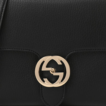 Gucci Dollar Calfskin Interlocking G Top Handle Shoulder Bag Black 8 of 13
