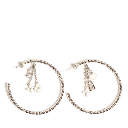 Louis Vuitton Sweet Monogram Creole Hoop Earring Silver 1 of 3