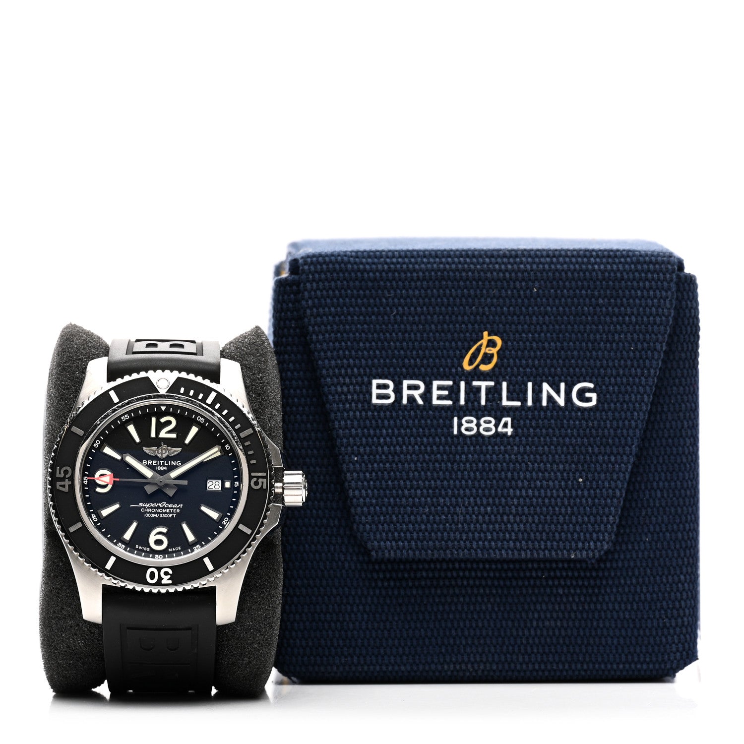 Breitling Stainless Steel Rubber 44mm Super Ocean Chronometer Automatic Watch Black A17367 5 of 5