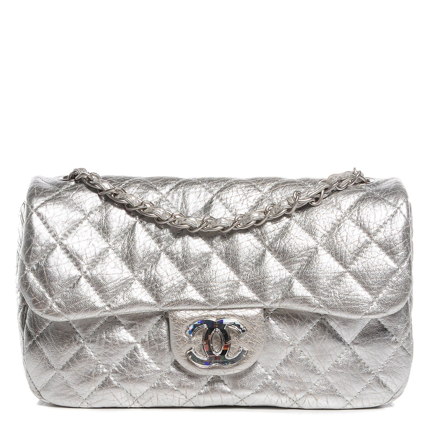 Chanel Calfskin Quilted On The Rocks Flap Silver 1 of 8