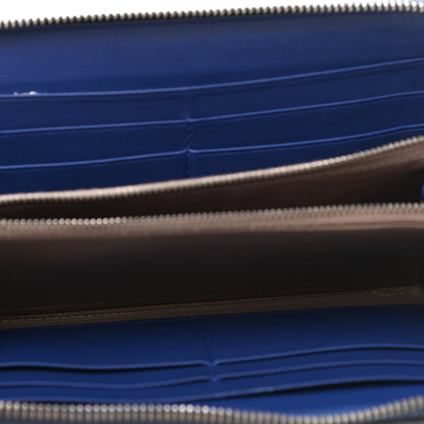 Nappa Intrecciato Zip Around Wallet Denim