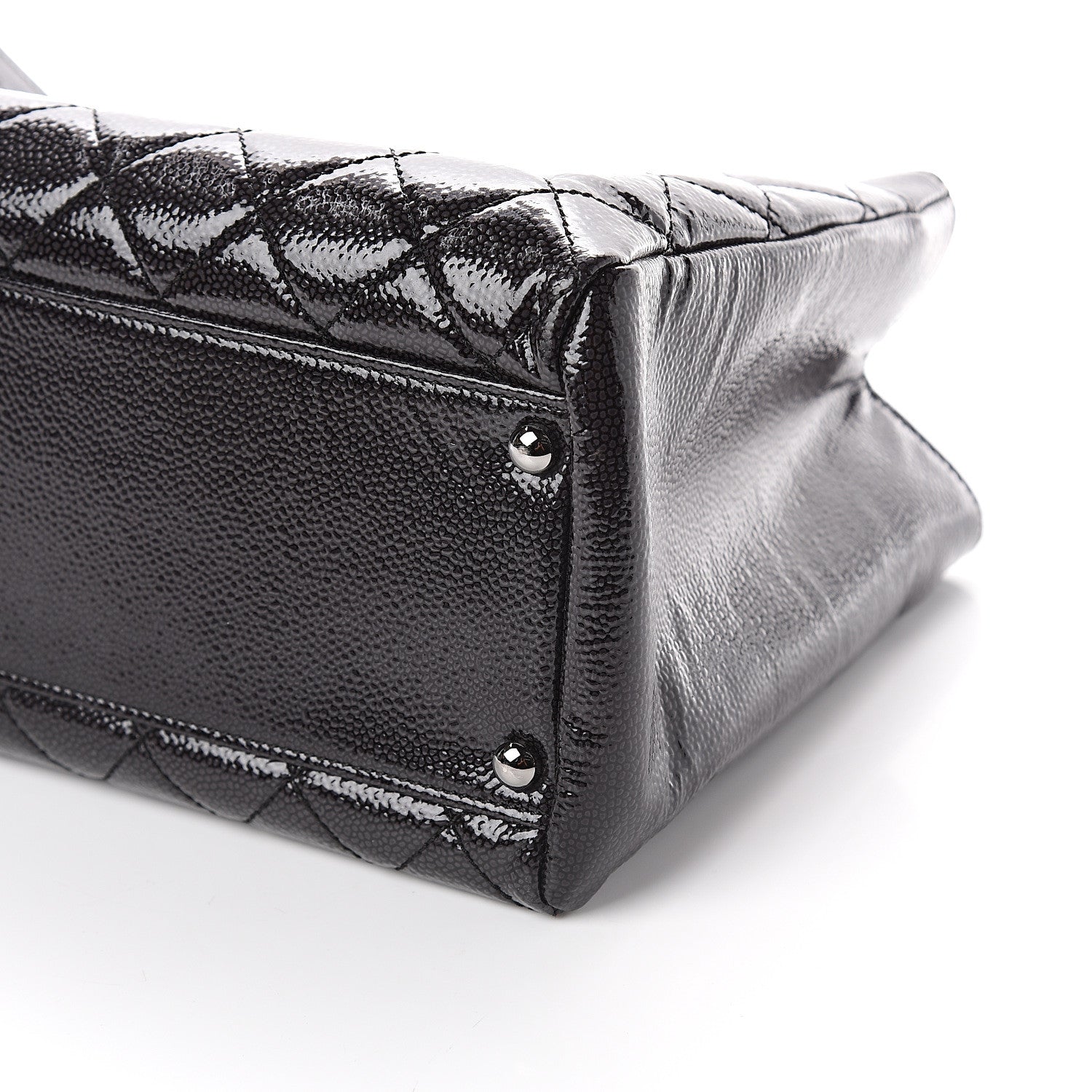 Chanel Patent Caviar Diamond Quilted Small Shine Reissue Tote Black 9 of 9
