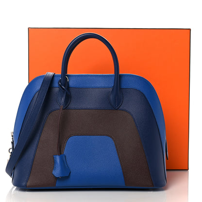 Hermes Epsom 1923 Sunrise Bolide 30 Bleu Frida Bleu Saphir Rouge Sellier 10 of 10