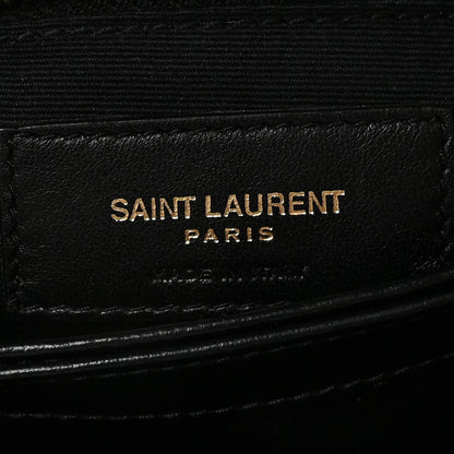 Saint Laurent Velvet Y Quilted Monogram Toy Loulou Chain Satchel French Black 6 of 9