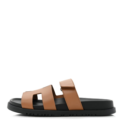 Hermes Calfskin Womens Chypre Sandals 38 Naturel 1 of 8