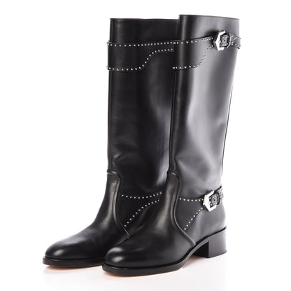 Givenchy Calfskin Studded Riding Boots 39 Black 3 of 6