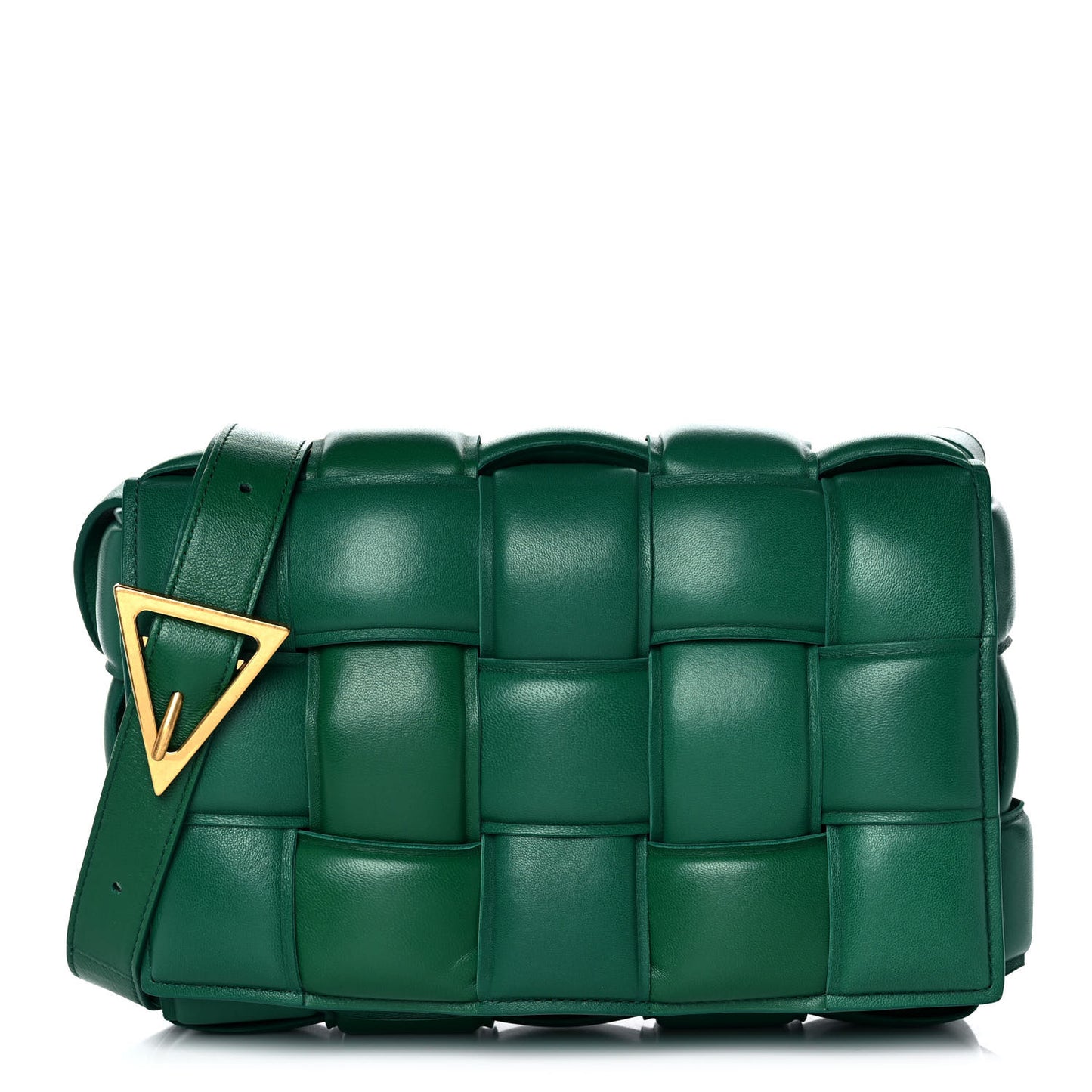 Nappa Maxi Intreccio Padded Cassette Crossbody Bag Racing Green