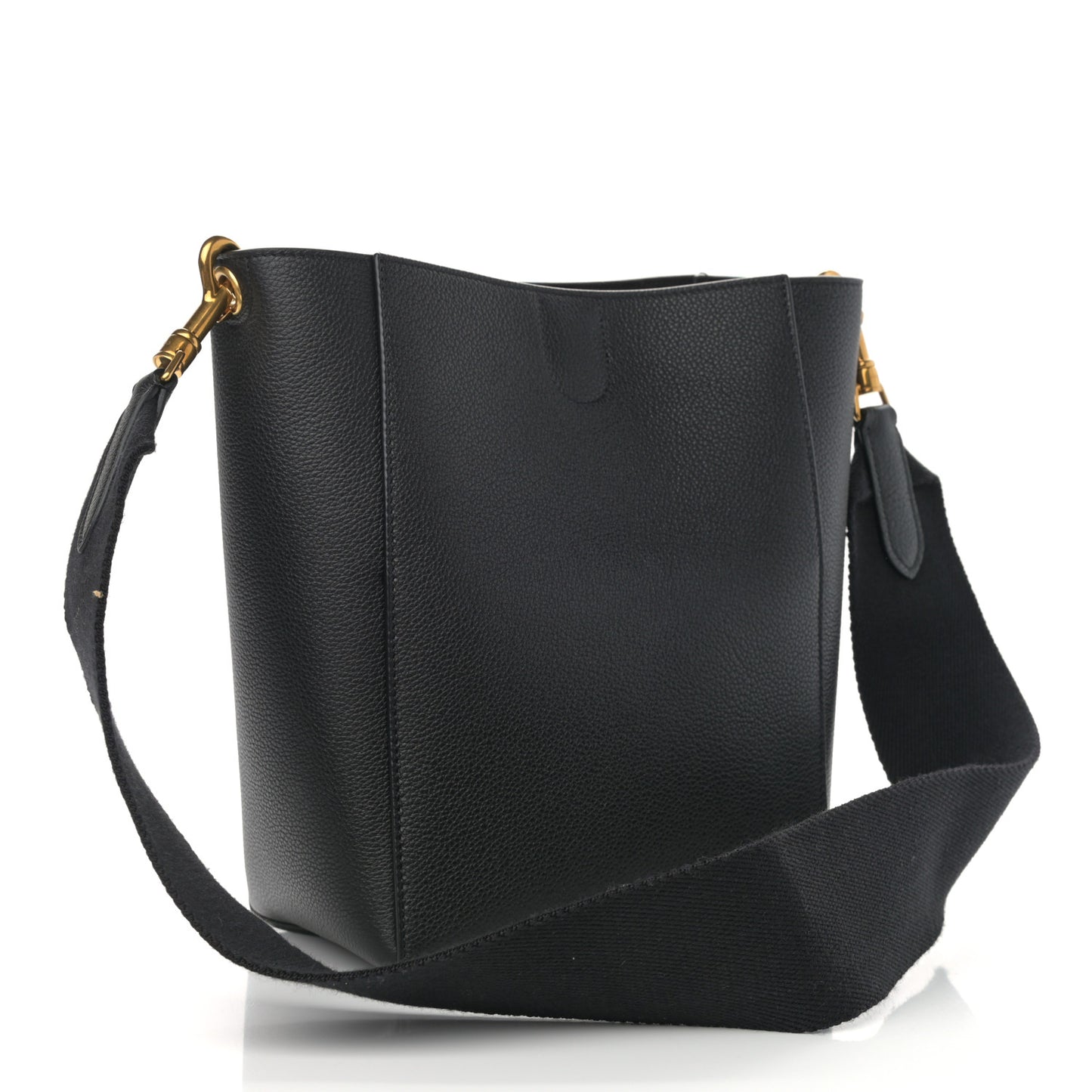 Soft Grained Calfskin Small Sangle Bucket Bag Black