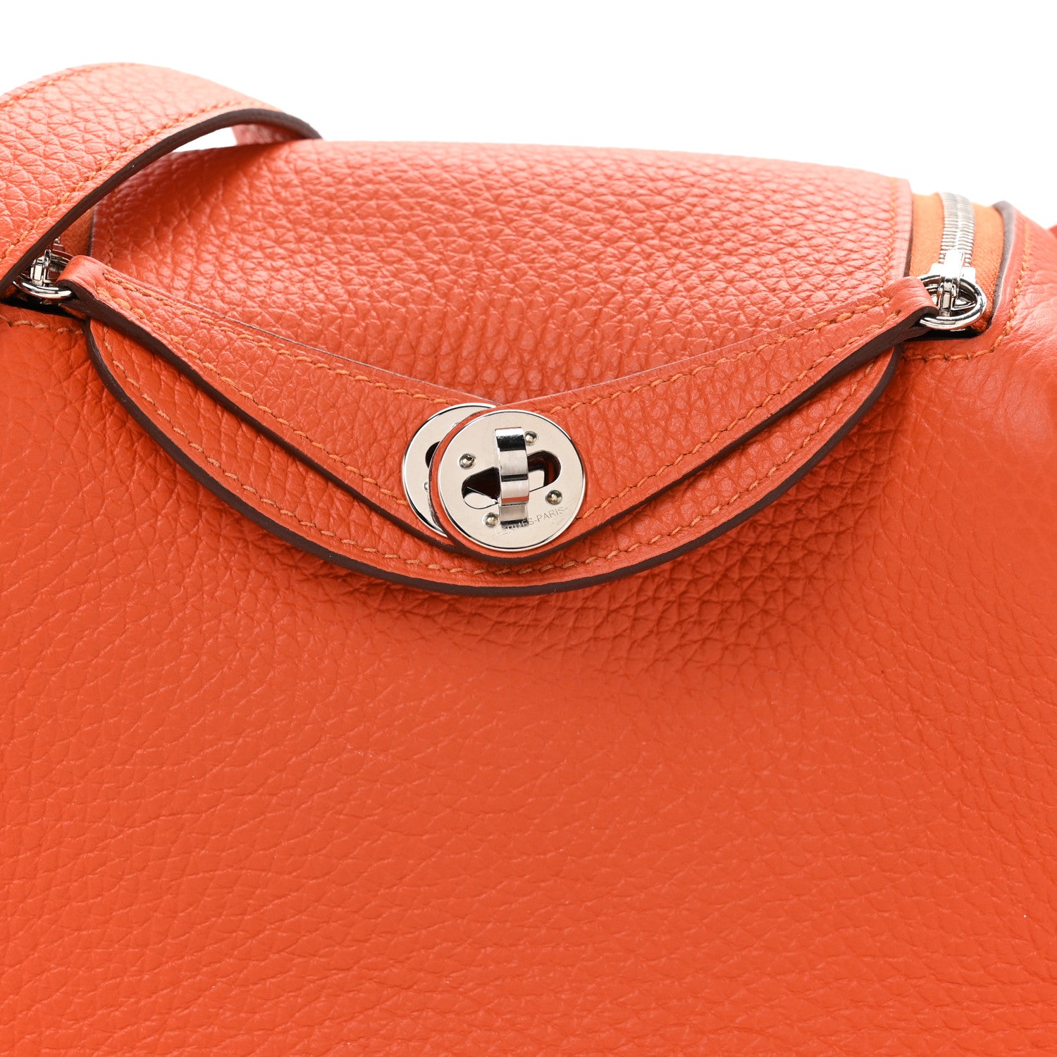 Hermes Taurillon Clemence Mini Lindy 20 Feu 8 of 11