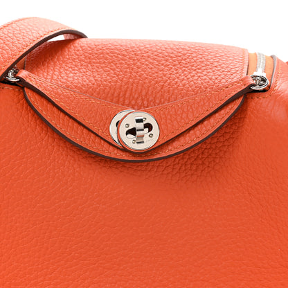 Hermes Taurillon Clemence Mini Lindy 20 Feu 8 of 11
