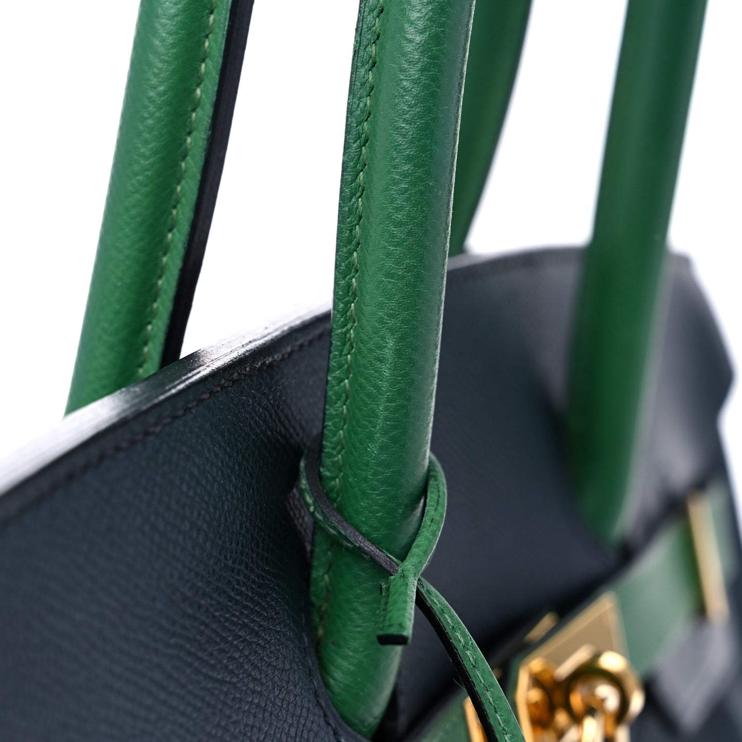 Courchevel Bi Color Birkin 35 Bleu Indigo Vert Clair