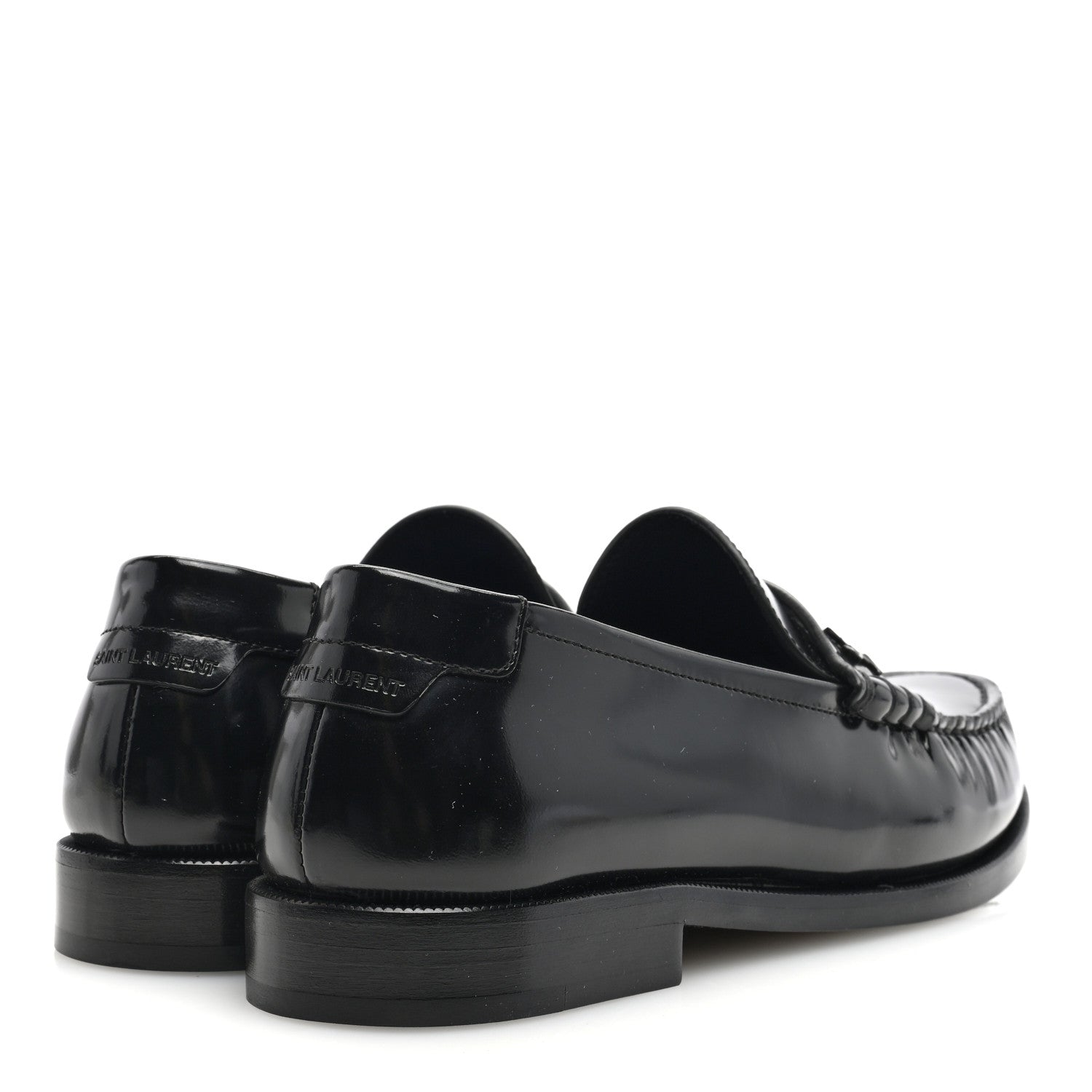 Saint Laurent Patent Calfskin Penny Loafers 39 Black 4 of 8