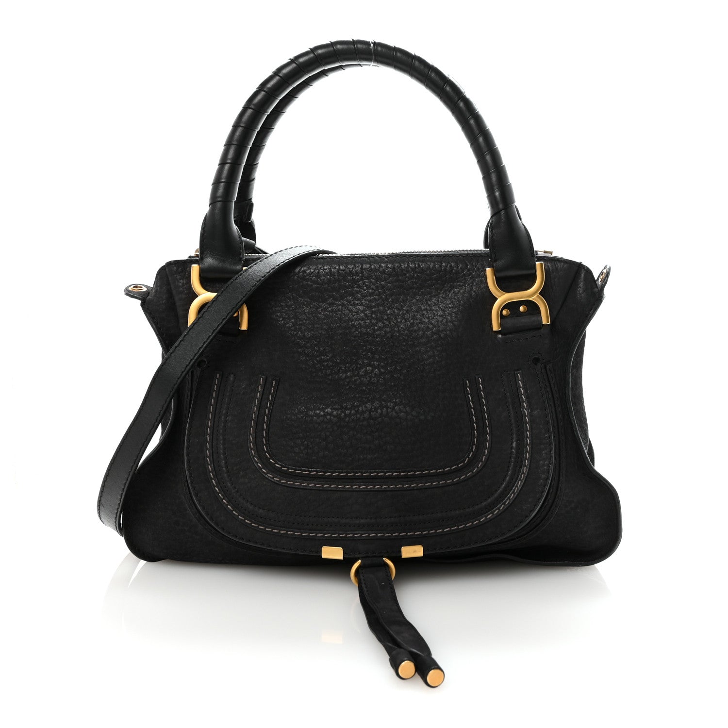 Chloe Nubuck Calfskin Medium Marcie Satchel Black 1 of 9