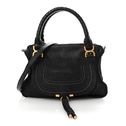 Chloe Nubuck Calfskin Medium Marcie Satchel Black 1 of 9