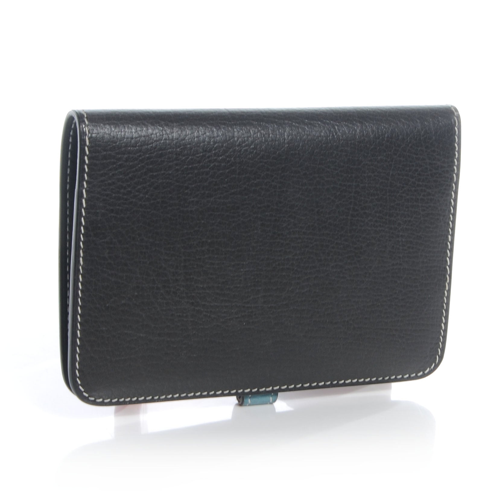 Hermes Veau Rodeo Dogon Bi-Color Wallet Graphite Blue Jean 3 of 8