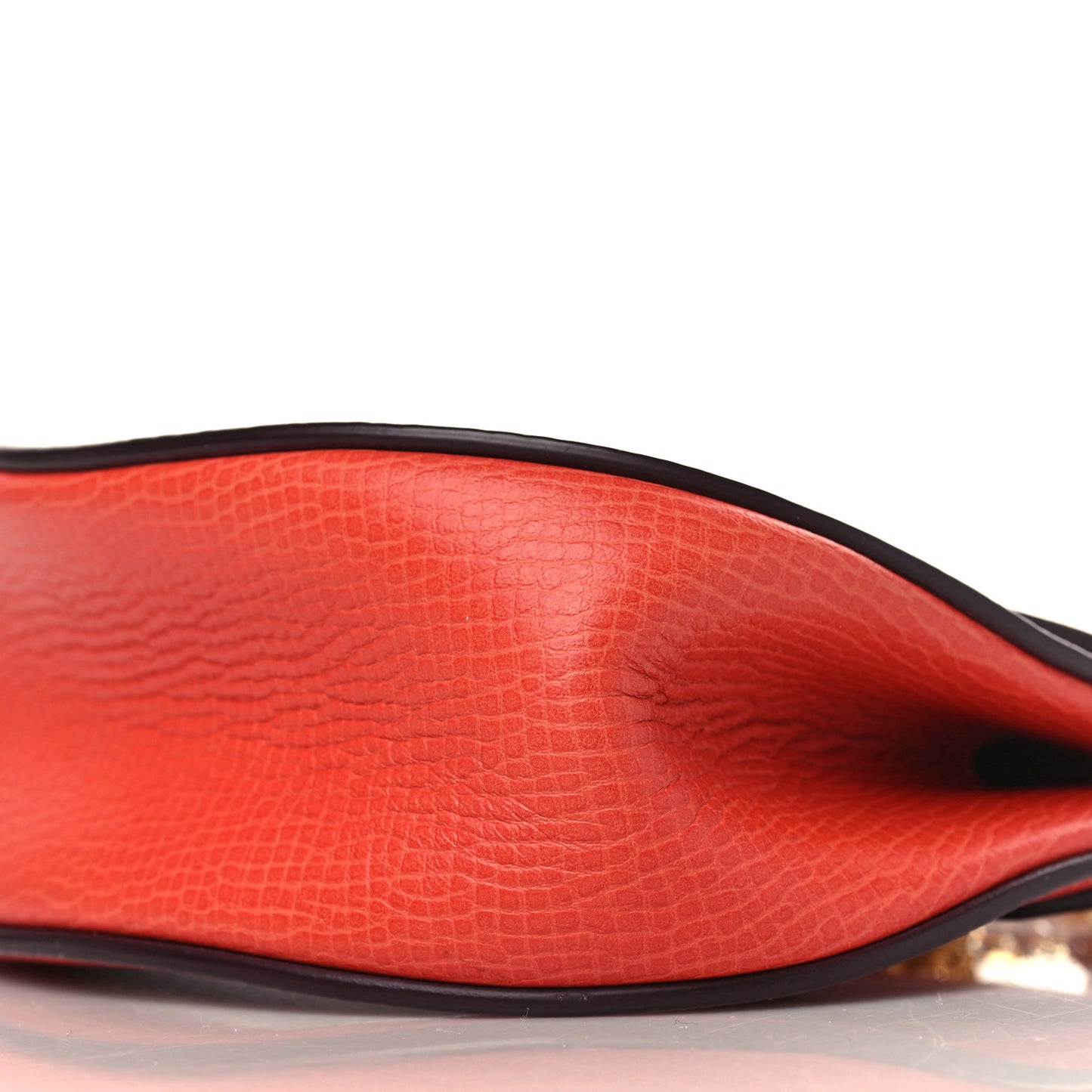Grained Calfskin Lambskin Mini Drew Shoulder Bag Coral Pop