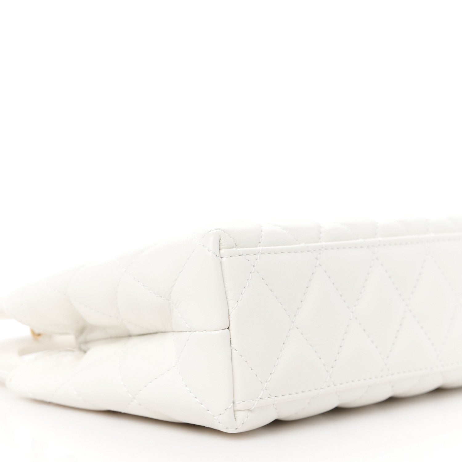 Chanel Shiny Aged Calfskin Quilted Nano Kelly Shopper White 9 of 11