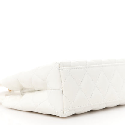 Chanel Shiny Aged Calfskin Quilted Nano Kelly Shopper White 9 of 11