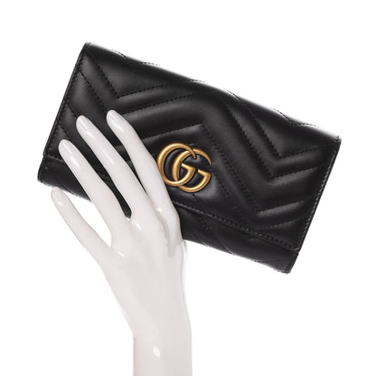 Gucci Calfskin Matelasse GG Marmont Continental Wallet Black 2 of 8