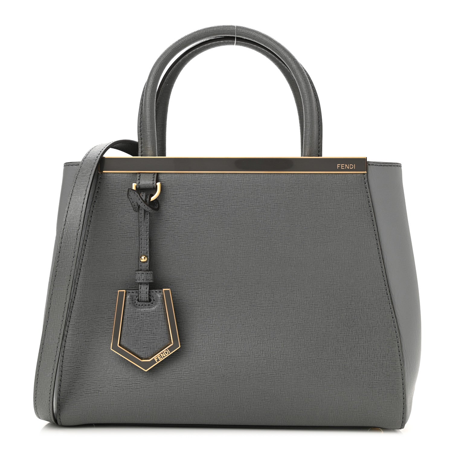 Fendi Vitello Elite Petite 2Jours Tote Grigio Grigio Chiaro 1 of 10