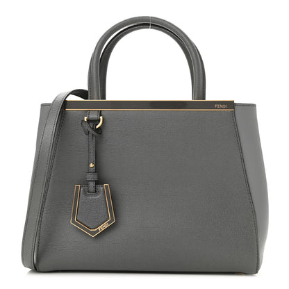 Fendi Vitello Elite Petite 2Jours Tote Grigio Grigio Chiaro 1 of 10