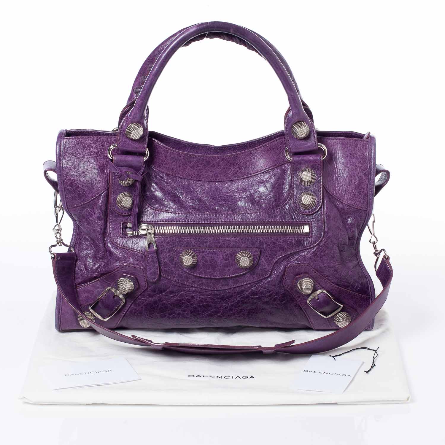Balenciaga Agneau Giant 21 Silver Hardware City Raisin Purple 10 of 10