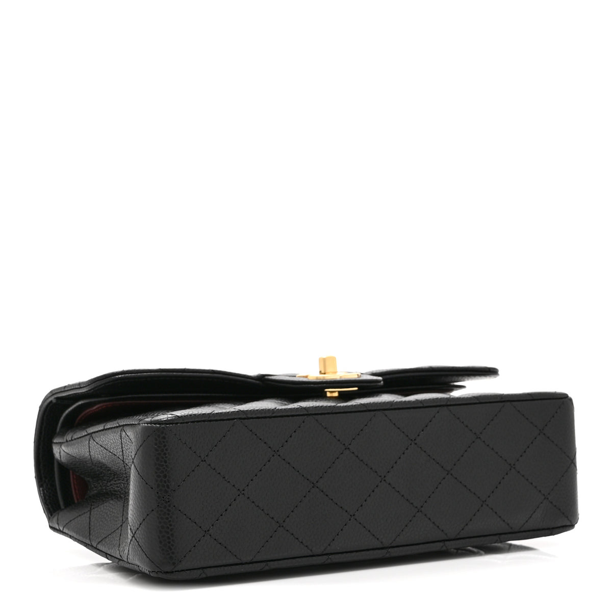 Caviar Quilted Small Double Flap Black