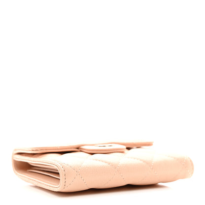 Chanel Caviar Quilted Compact Flap Wallet Light Beige 4 of 8