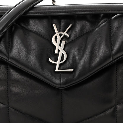 Saint Laurent Lambskin Quilted Small Loulou Puffer Monogram Chain Satchel Black 8 of 11
