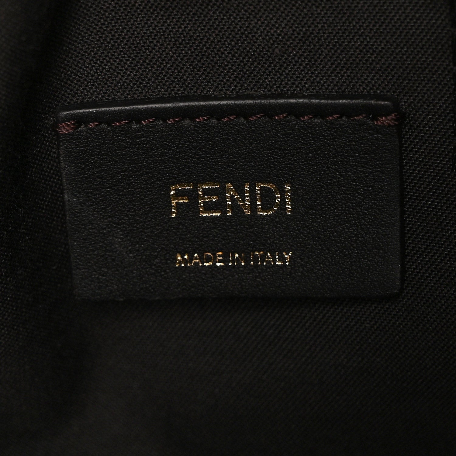 Fendi Glazed Fabric Vitello Century FF 1974 Stamp Patch Mini Camera Case Mogano Panna Caramello 6 of 9