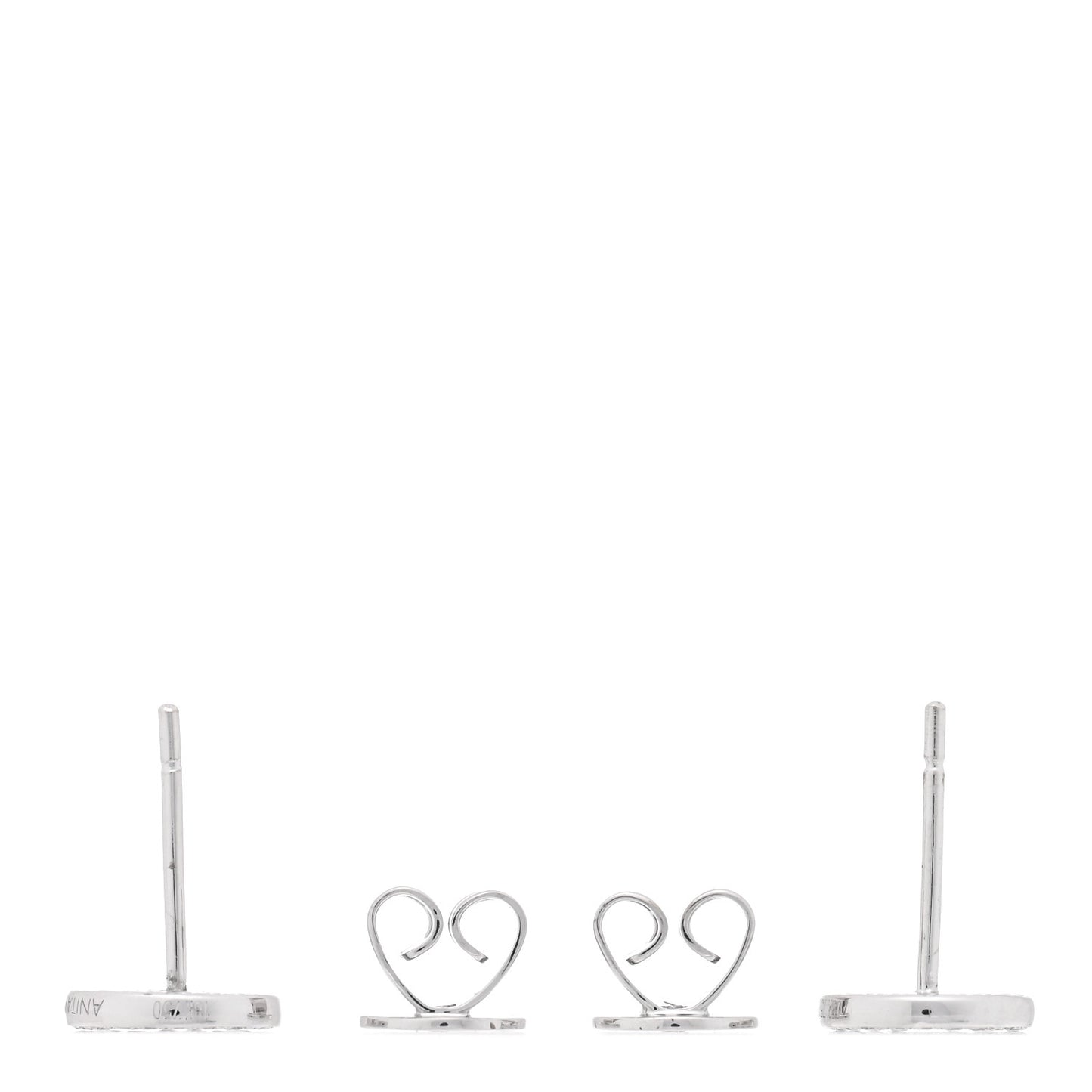 18K White Gold Diamond Flat Disc Stud Earrings