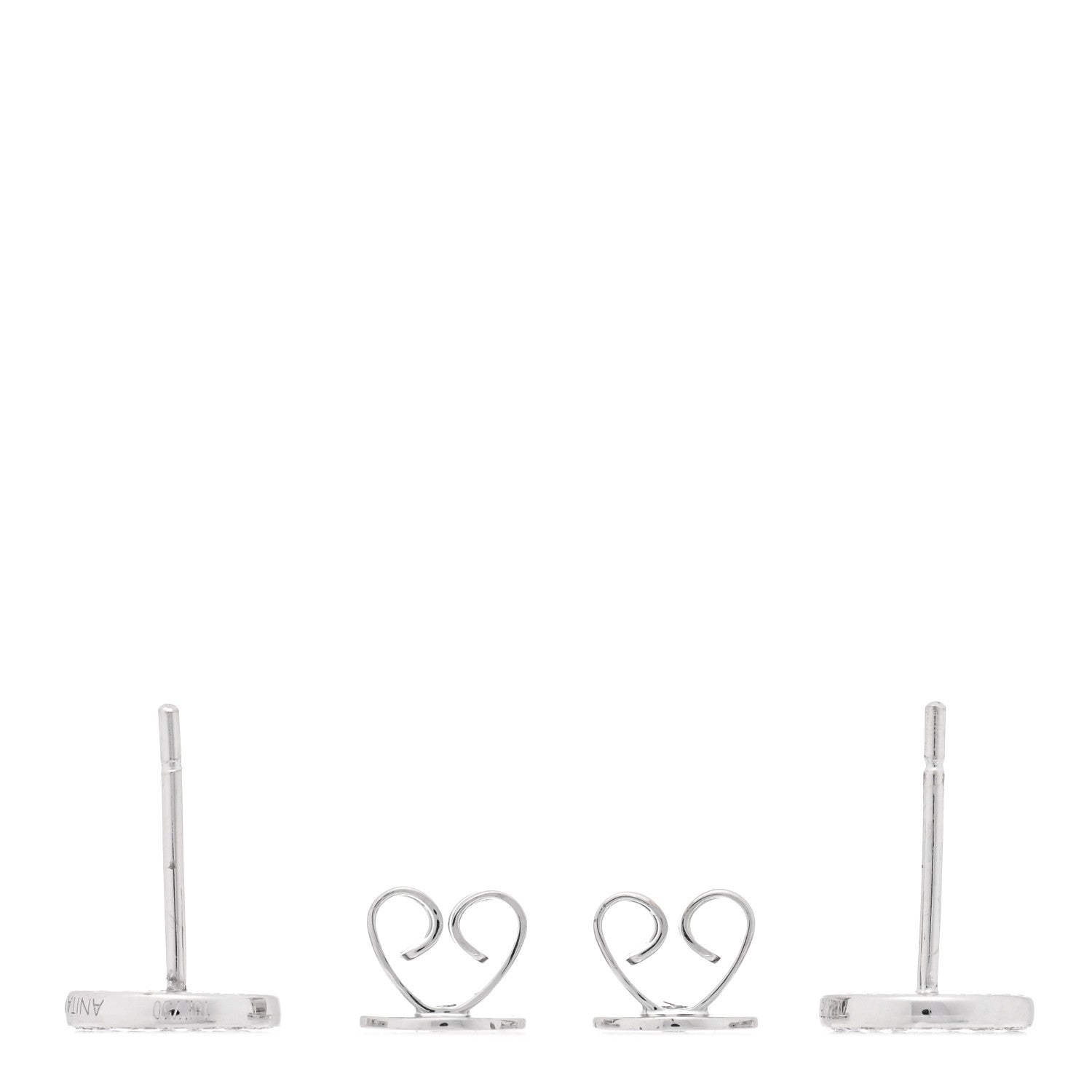 Anita Ko 18K White Gold Diamond Flat Disc Stud Earrings 3 of 5