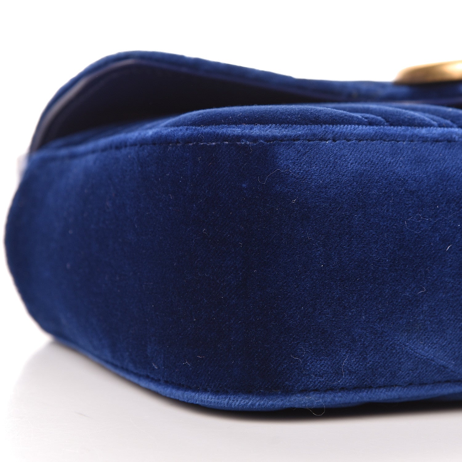 Gucci Velvet Matelasse Mini GG Marmont Shoulder Bag Cobalt Blue 8 of 11